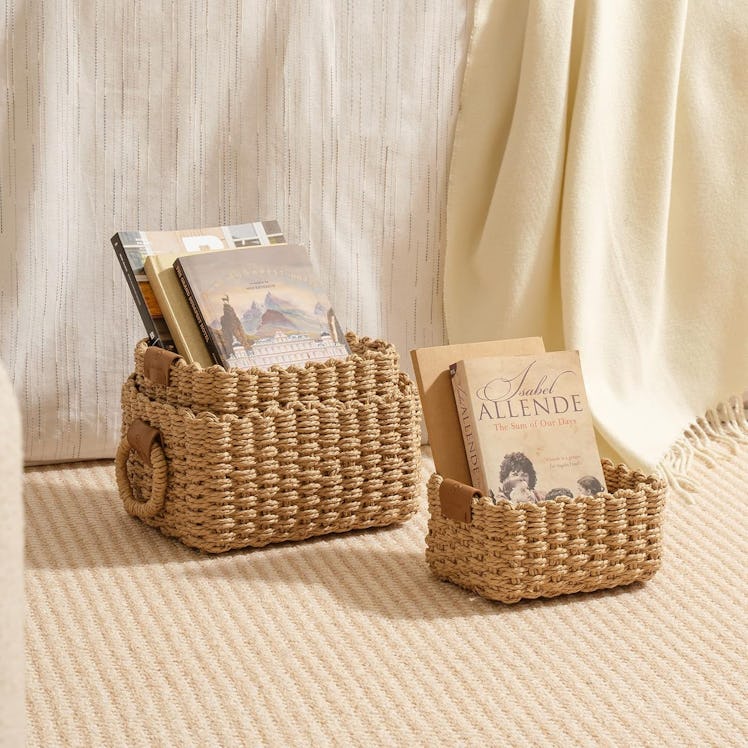 LA JOLIE MUSE Small Wicker Baskets (3-Pack) 