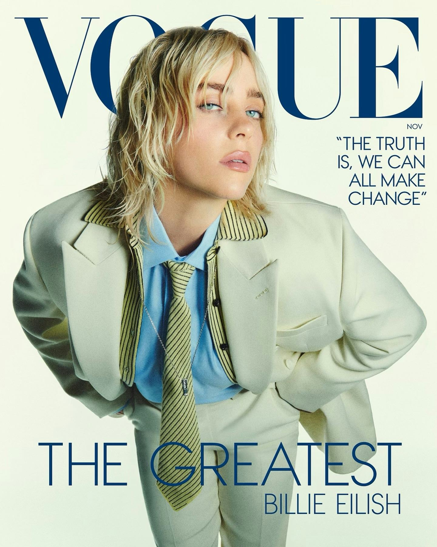 Billie Eilish wore a corpcore suit on the cover of &lsquo;Vogue.'