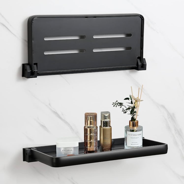 SKIKEN Wall Mounted Folding Metal Shelf (2-Pack) 