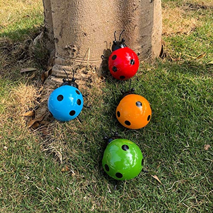 ALLADINBOX Metal Ladybugs Wall Art (4-Pack)