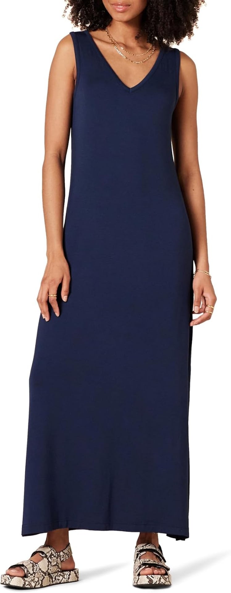 Amazon Essentials Jersey V-Neck Maxi Dress