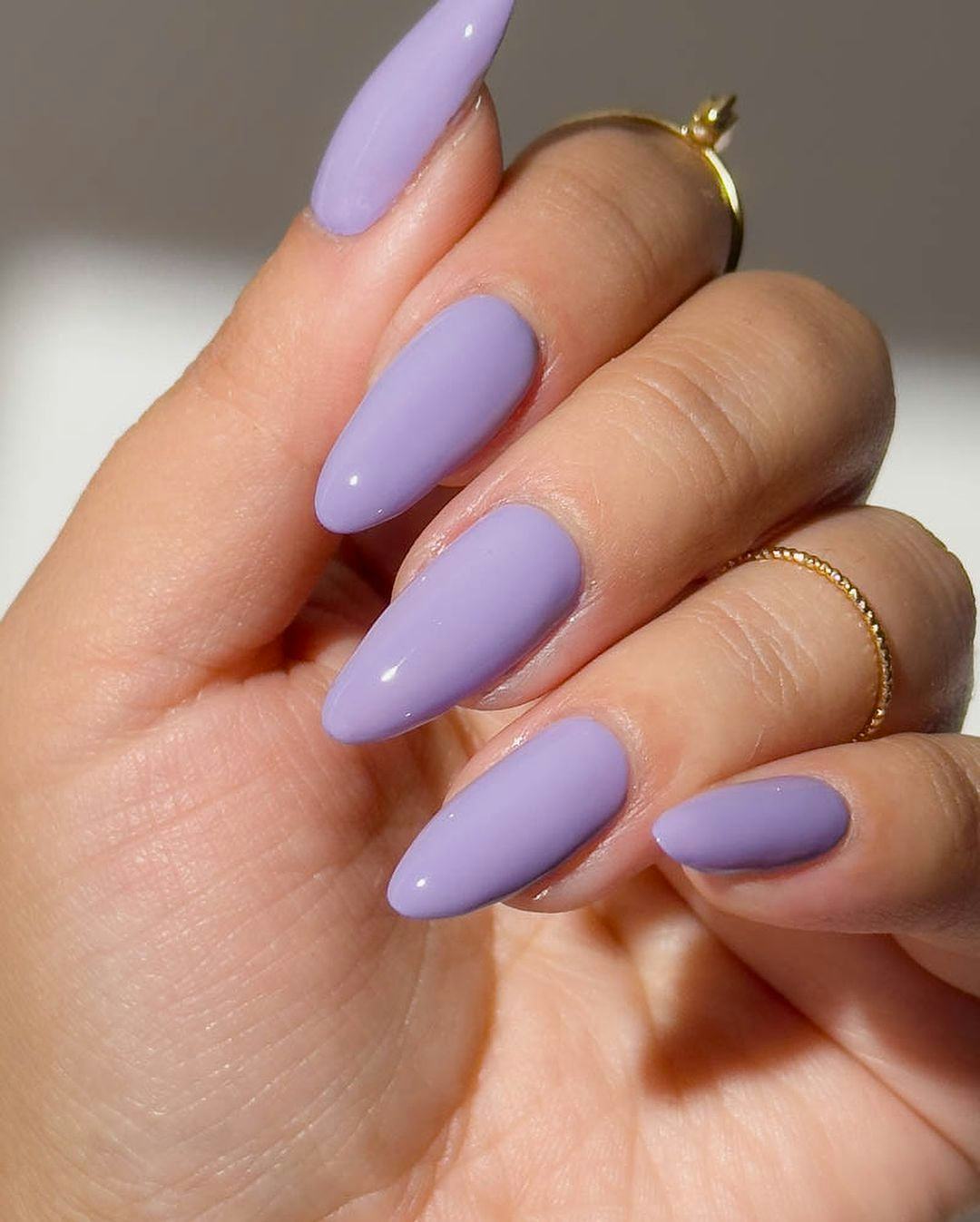 Lilac polish is on-trend for fall 2024.