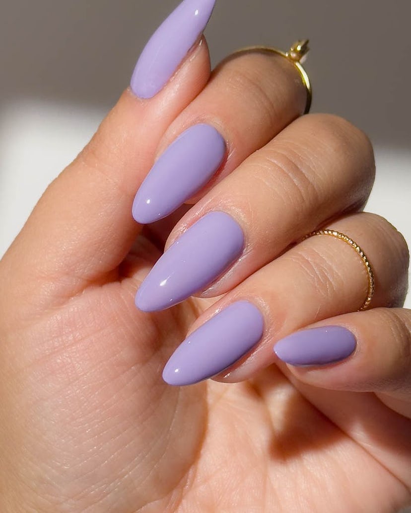 Lilac polish is on-trend for fall 2024.