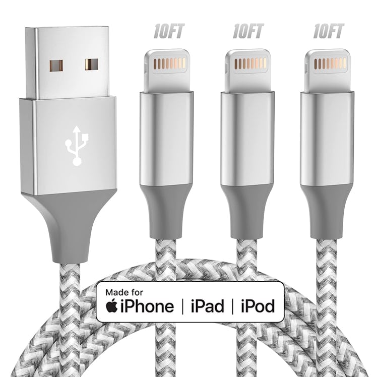 Bkayp Apple MFi-Certified 10-Foot Lightning USB Cables (3-Pack)