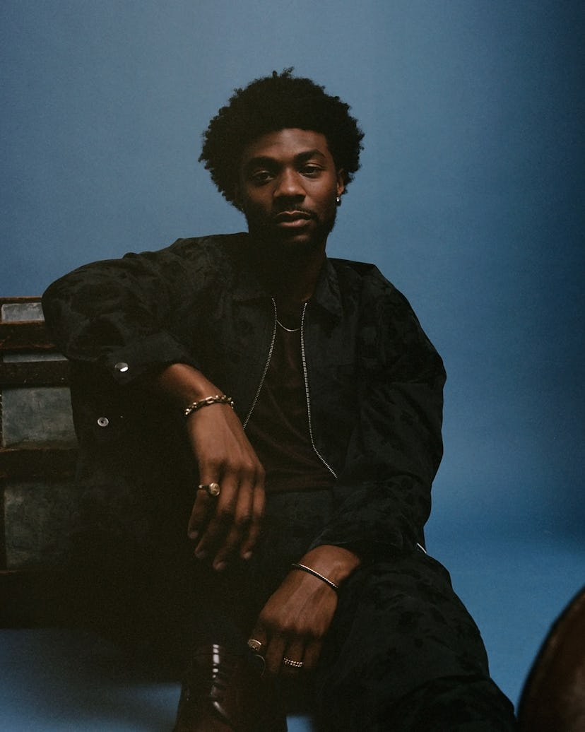 Actor Jonathan Daviss, who plays Pope in Outer Banks Season 4, in a Bustle photoshoot.