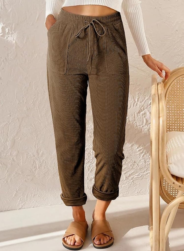 EVALESS Drawstring Corduroy Pants