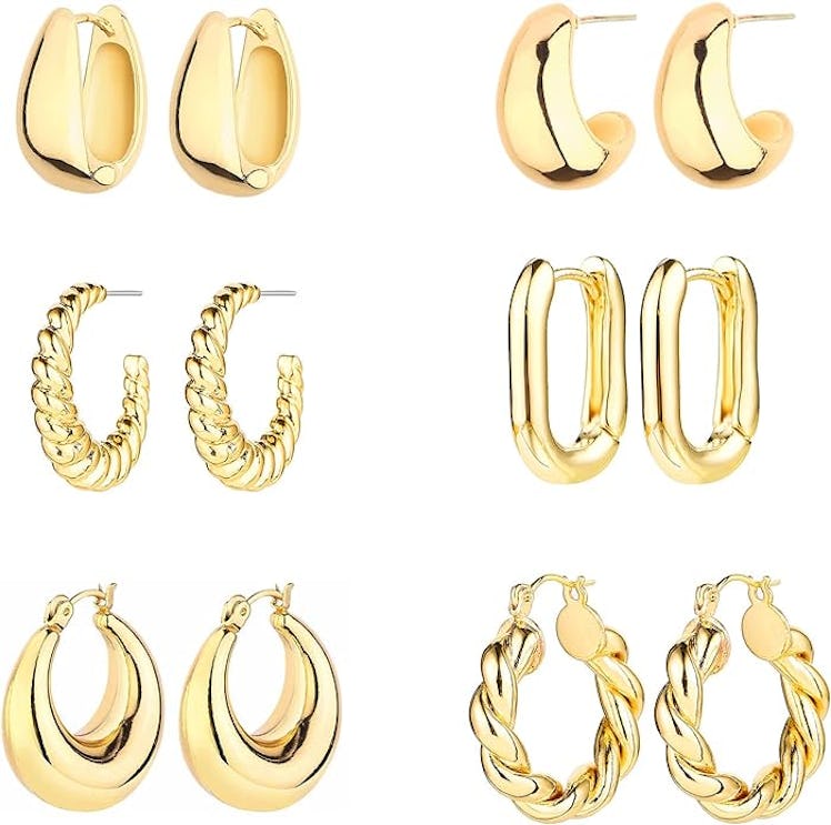 ALLHOLA Hoop Earring Set (6 Pairs)