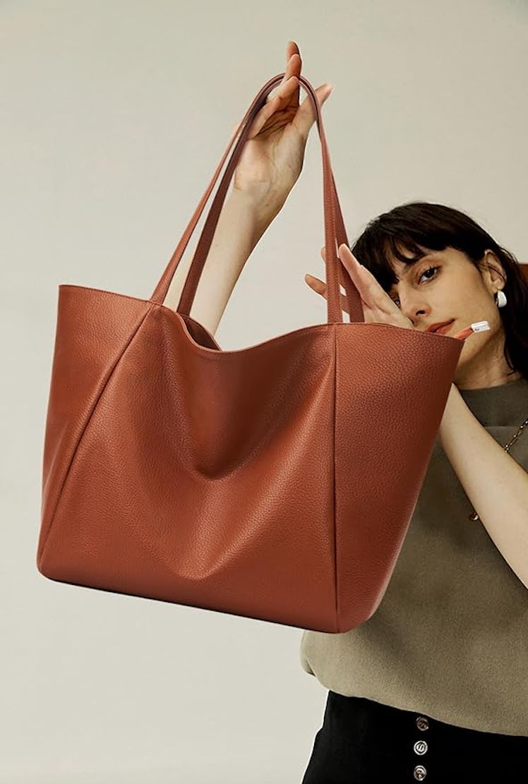 KALIDI Vegan Leather Tote Bag 