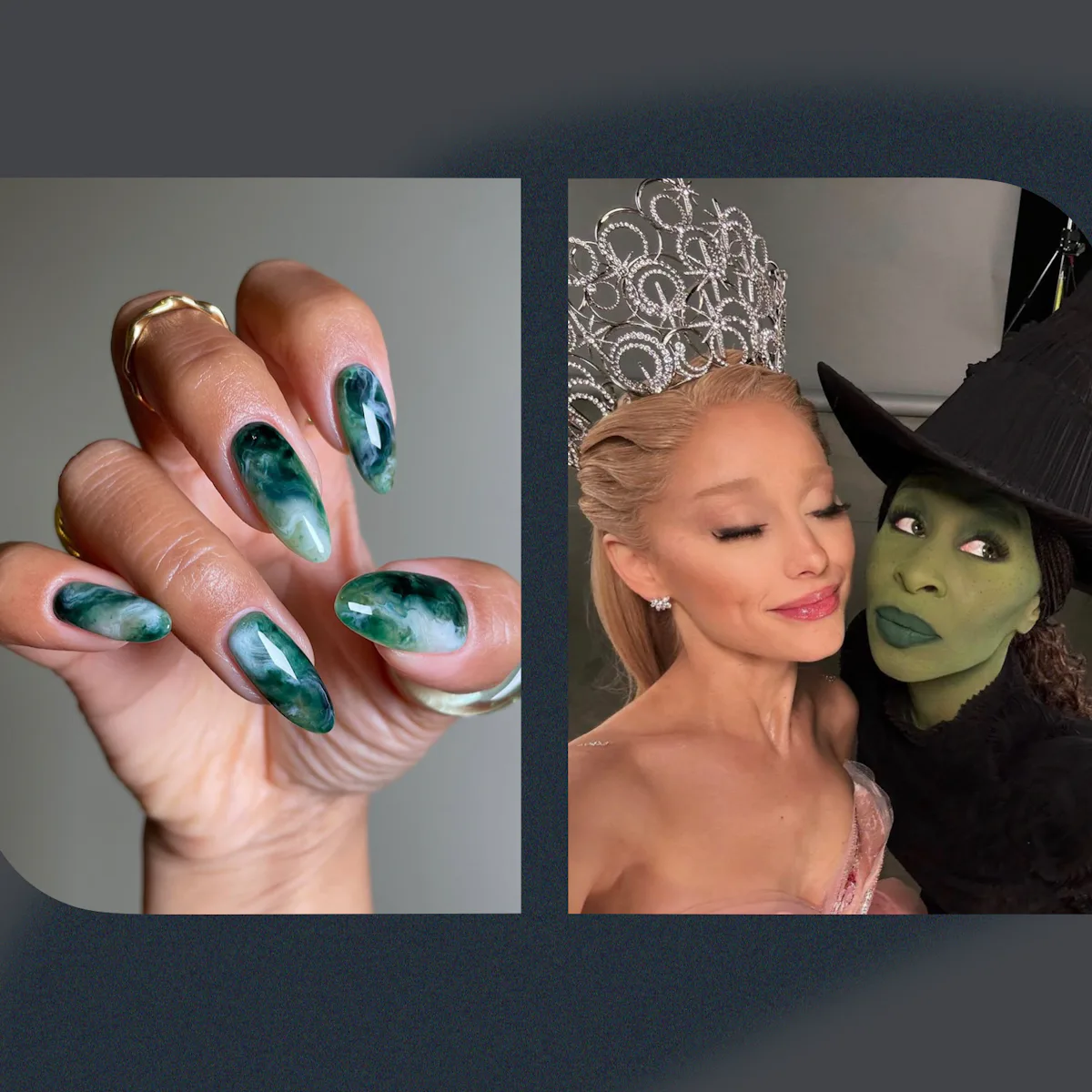 13 'Wicked'-Inspired Nail Art Ideas That Are Elphaba & Glinda-Coded 13 'Wicked'-Inspired Nail Art Ideas That Are Elphaba & Glinda-Coded