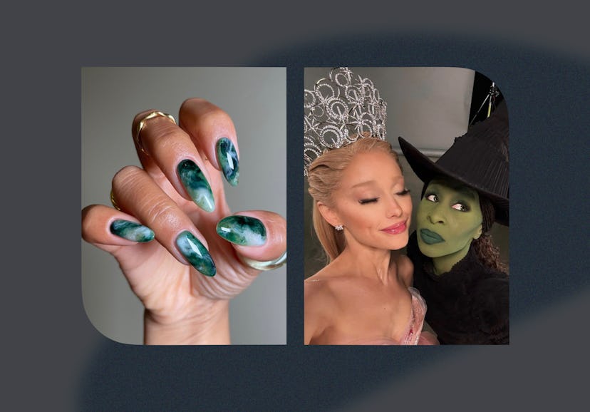 Celebrate the anticipated premiere of 'Wicked' with a set of gorgeous nails that are *so* Elphaba an...