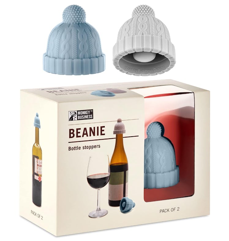 Monkey Business Beanie Cap Bottle Stopper (Set of 2)