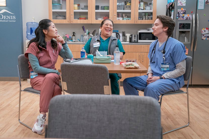 Kahyun Kim, Kaliko Kauahi, and Mekki Leeper from the cast of St. Denis Medical.