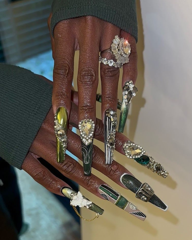 Try a pink and green &lsquo;Wicked&rsquo;-inspired manicure ahead of the film&rsquo;s premiere.