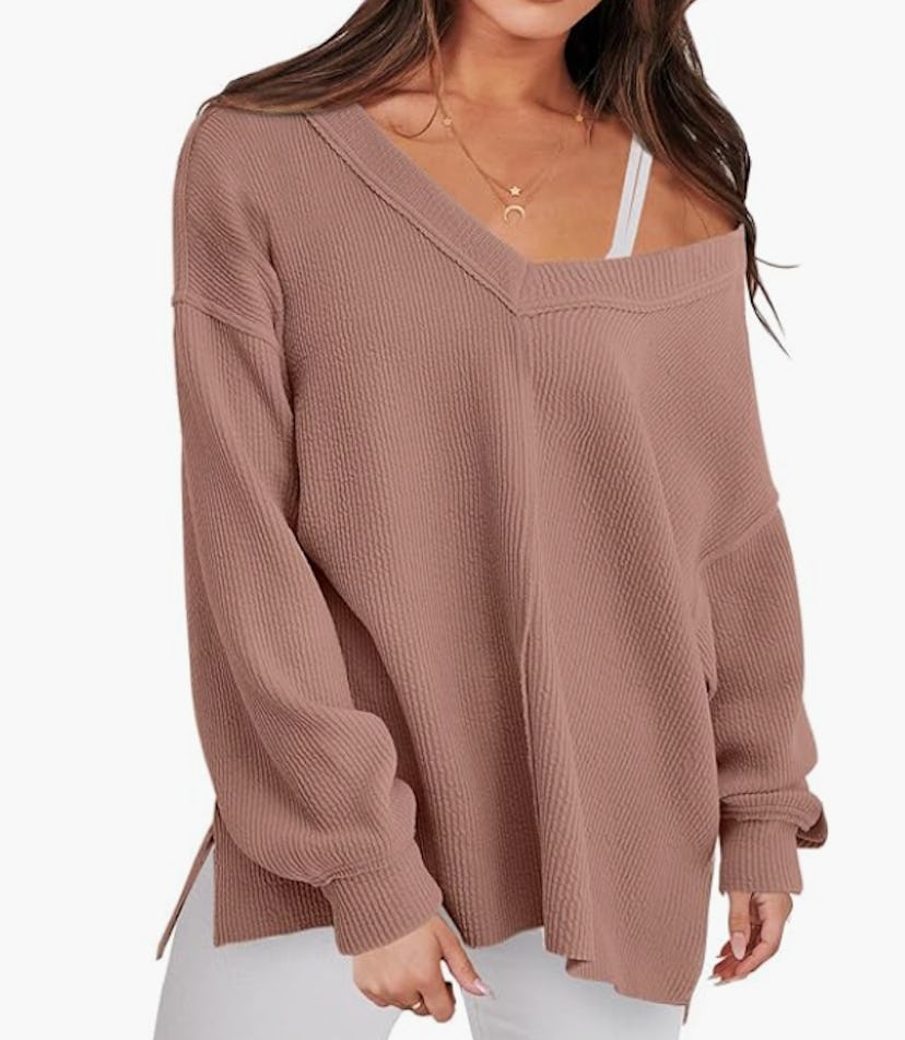 ANRABESS Oversize V-Neck Tunic