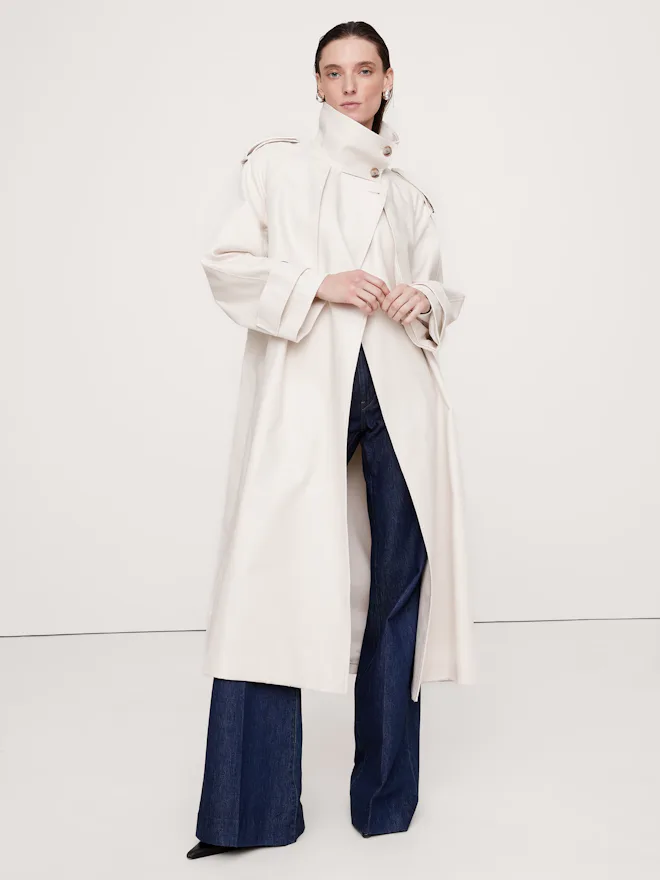 Net Coat Funnel-Neck Coats Are The Runway Trend Every Brand Is Co-Signing