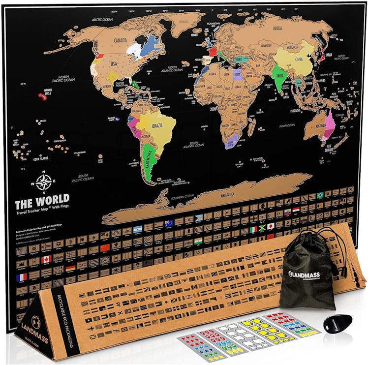 Landmass Scratch Off World Map