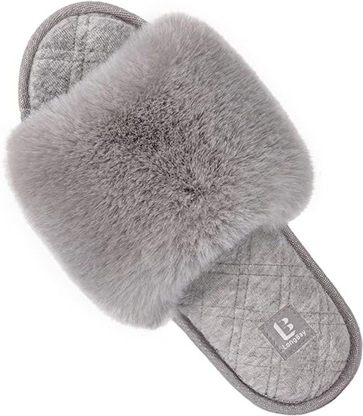 LongBay Fuzzy Memory Foam Slippers