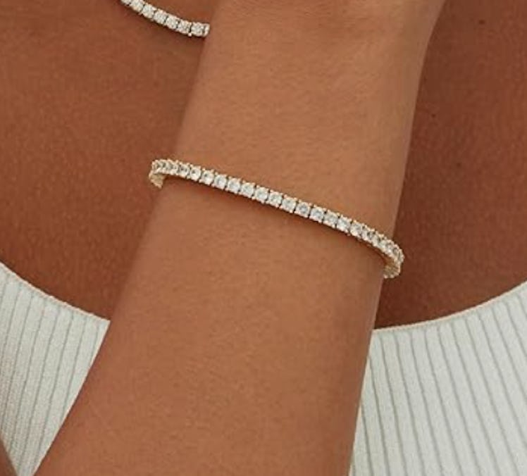 PAVOI Gold Plated Classic Tennis Bracelet