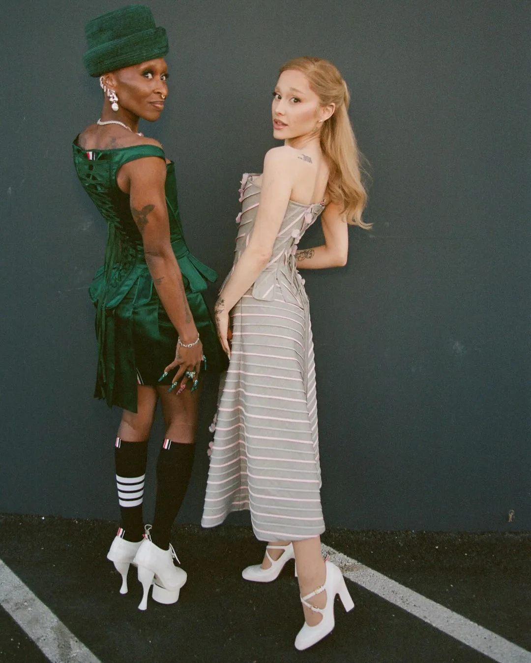ariana grande green velvet dress & Cynthia Erivo's 'Wicked' Press Tour Looks Are Already Legendary Oldham