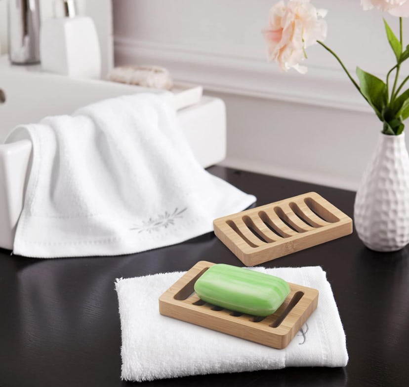 AmazerBath Bamboo Soap Dish (2-Pack)