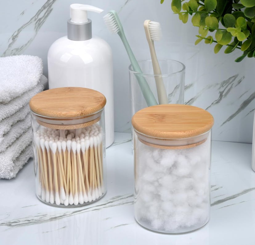 BKYFPQ Glass Bathroom Jars (2-Pack)