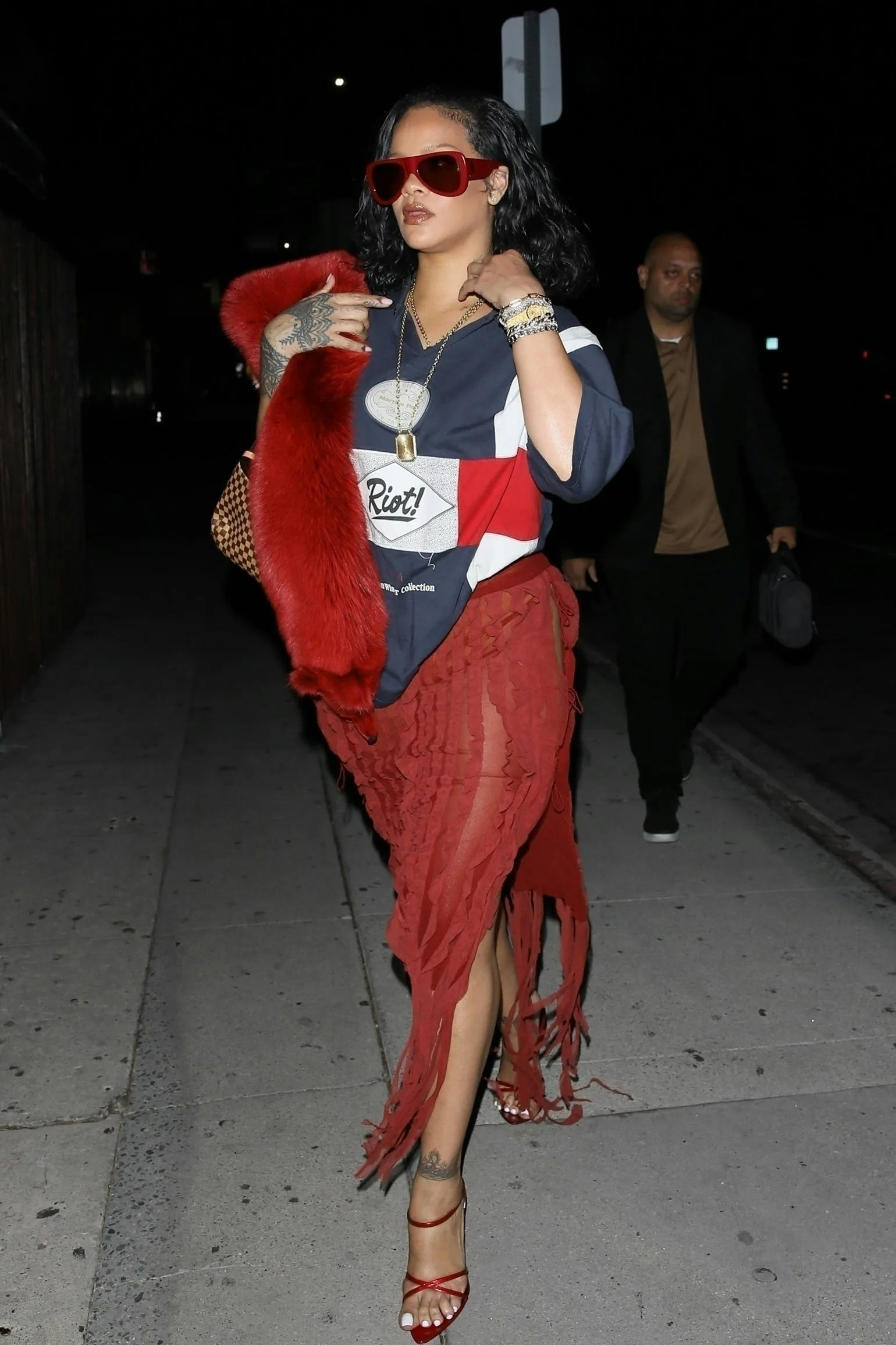 Rihanna Does Soccer Mom Style Her Way in Sheer Skirt & Jersey