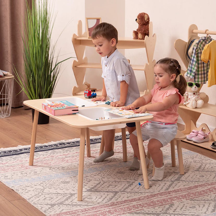 Wood and Hearts Sensory Table 