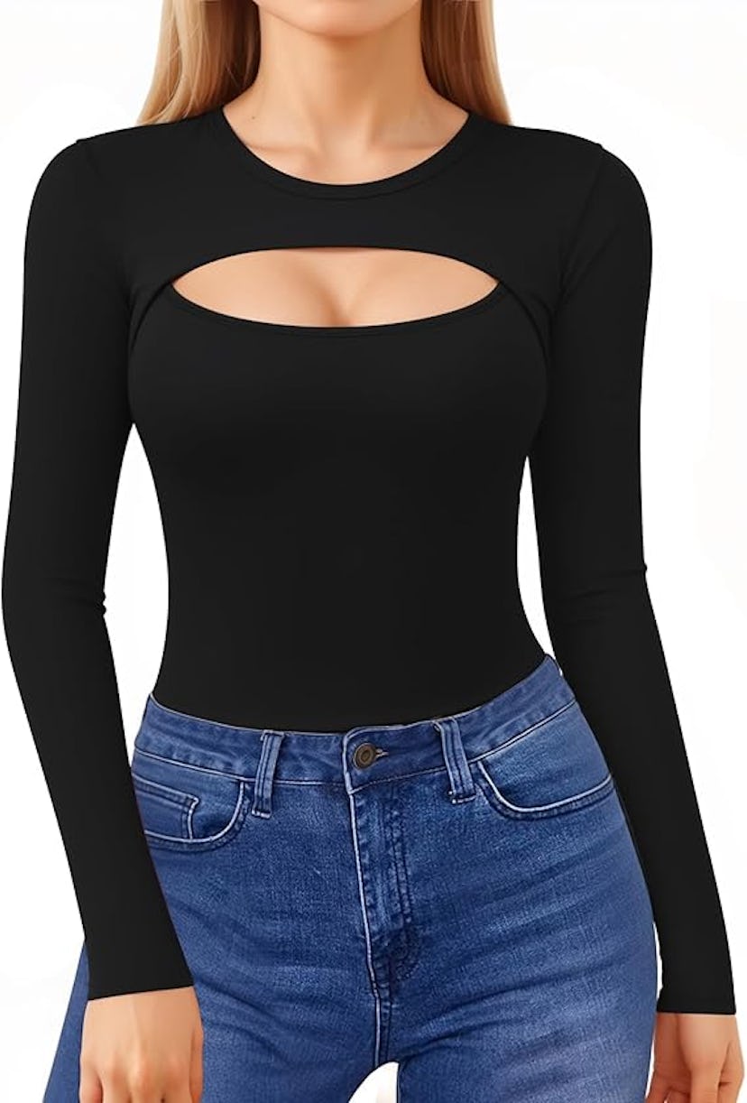 ALGALAROUND Cutout Long-Sleeve Top