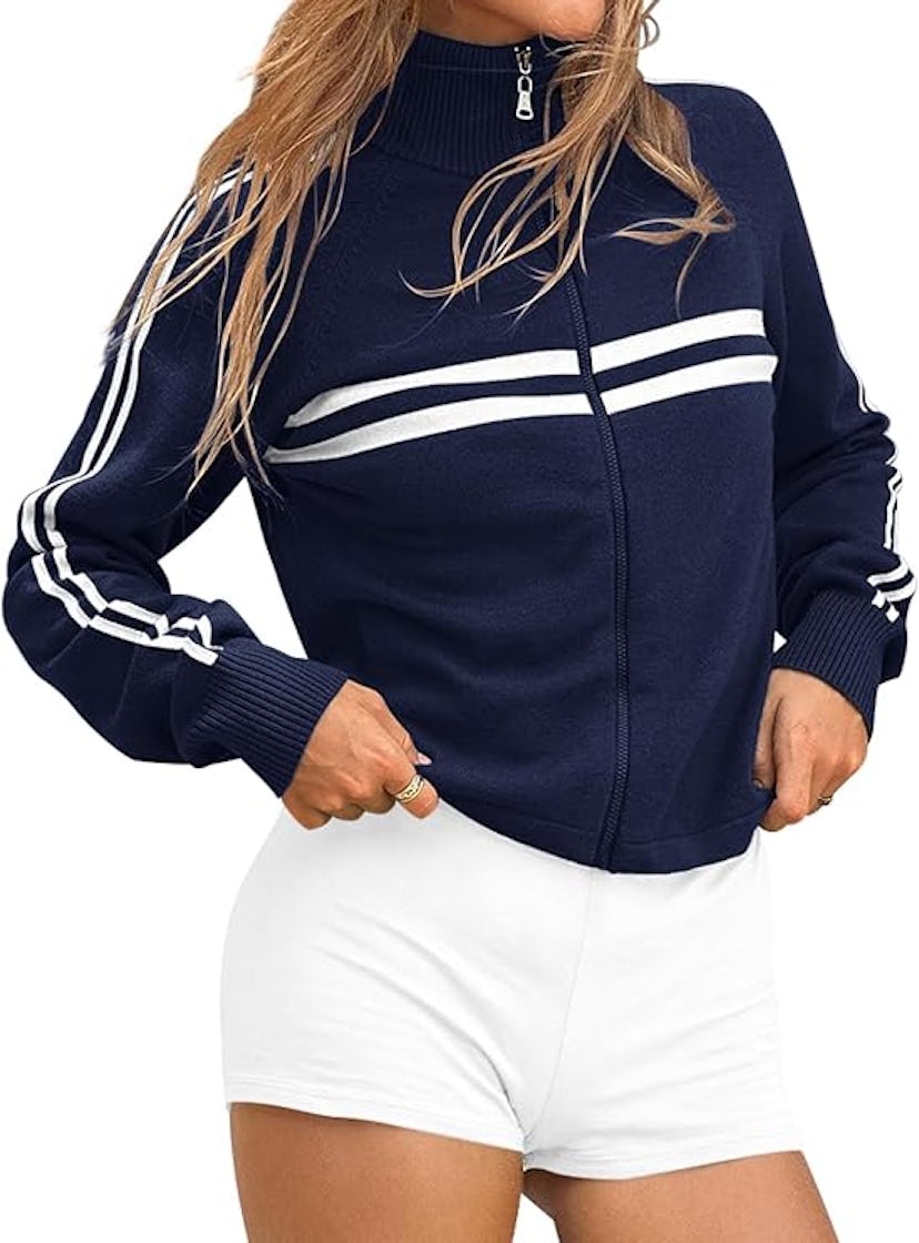 Trendy Queen Knit Zip-Up Jacket