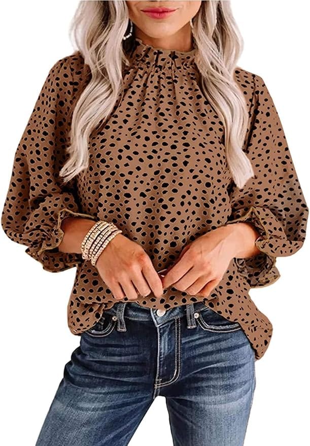 Avanova Ruffle Mock Neck Blouse