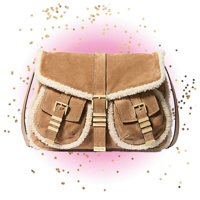 Darrington Large Suede and Shearling Messenger Bag