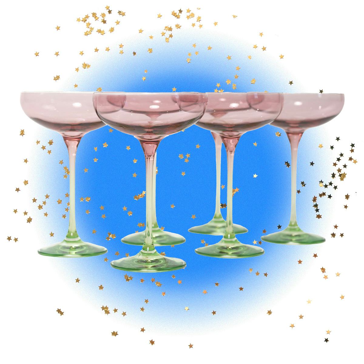 Colored Champagne Coupe Set