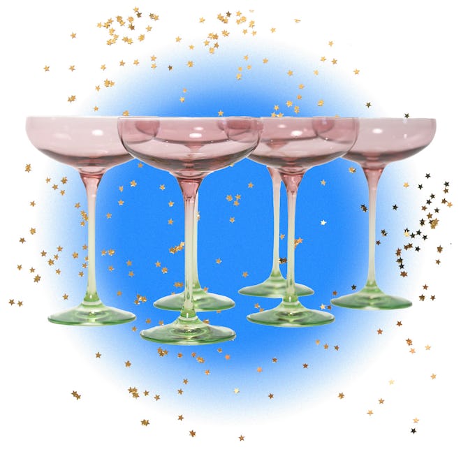 Colored Champagne Coupe Set