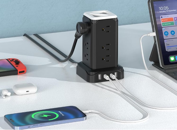  PASSUS USB C Power Strip Tower with Night-Light