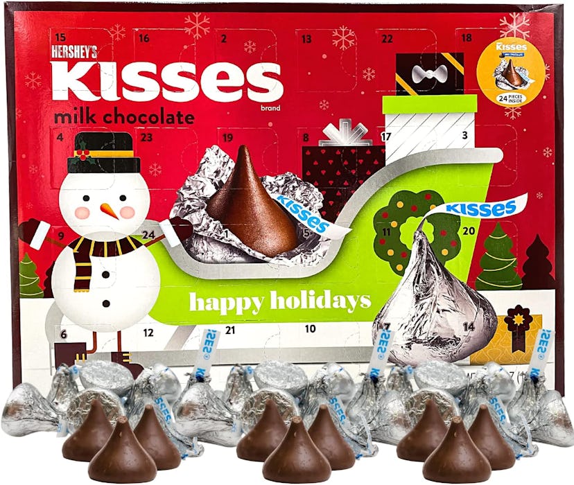 Hershey Milk Chocolate Kisses Candy Filled 2024 Christmas Advent Calendar