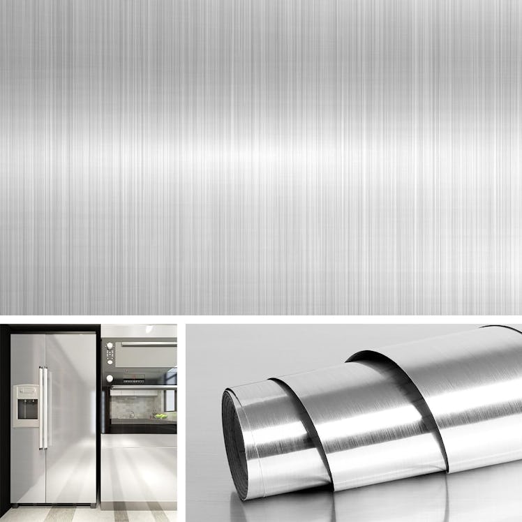 Livelynine Brushed Nickel Peel & Stick Wallpaper