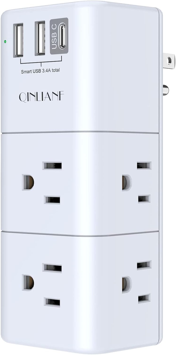 QINLIANF Multi Plug USB Outlet Extender