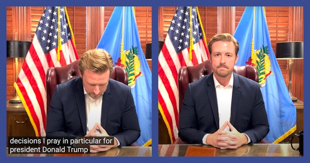 Oklahoma State Superintendent Ryan Walters sent a video including prayer to all of the schools in hi...