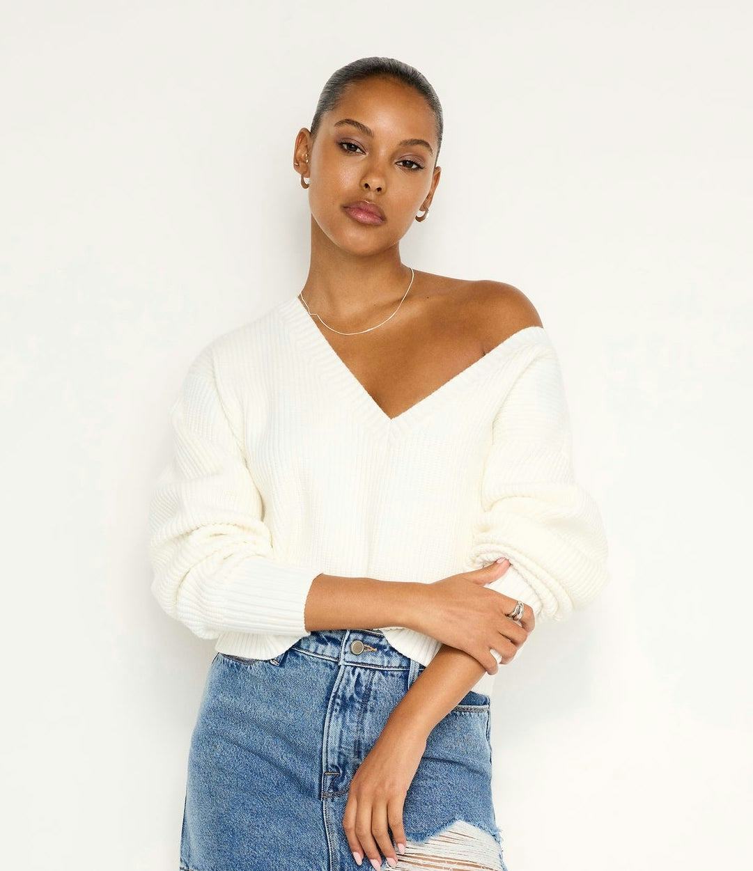 Cozy Deep V Sweater