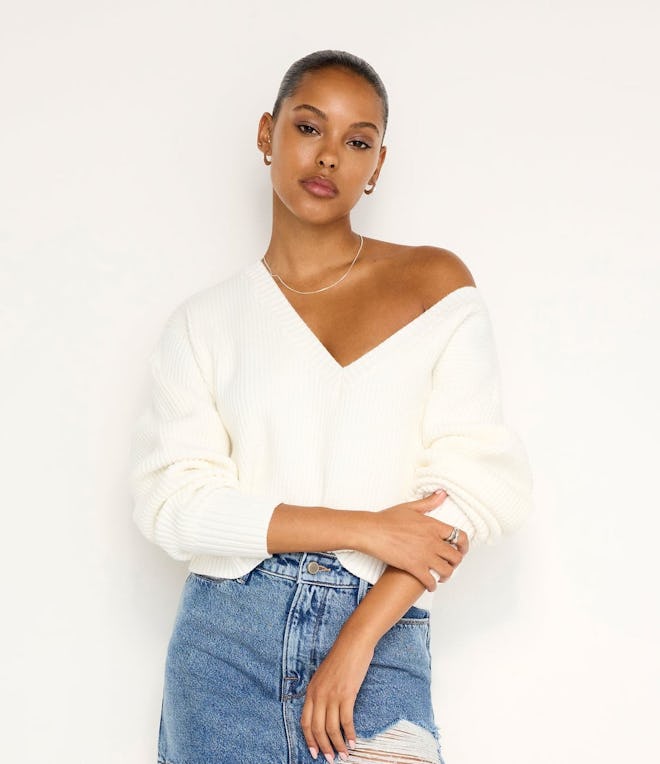 Cozy Deep V Sweater