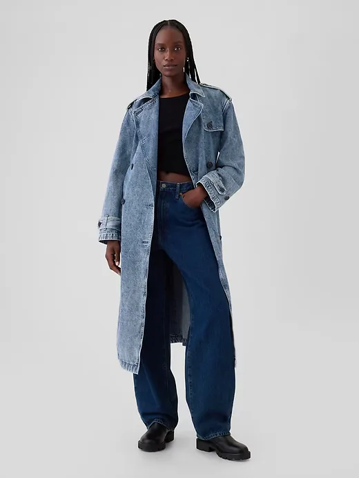 Denim Trench Coats Are The Latest Celebrity It Piece