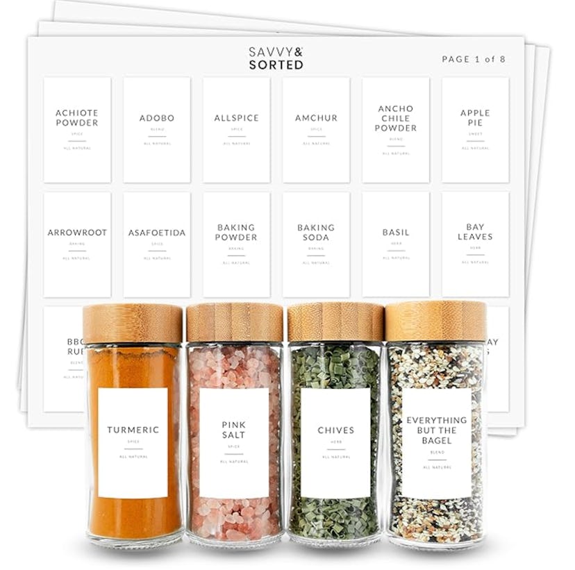 SAVVY & SORTED Minimalist Spice Jar Labels (146 Labels)