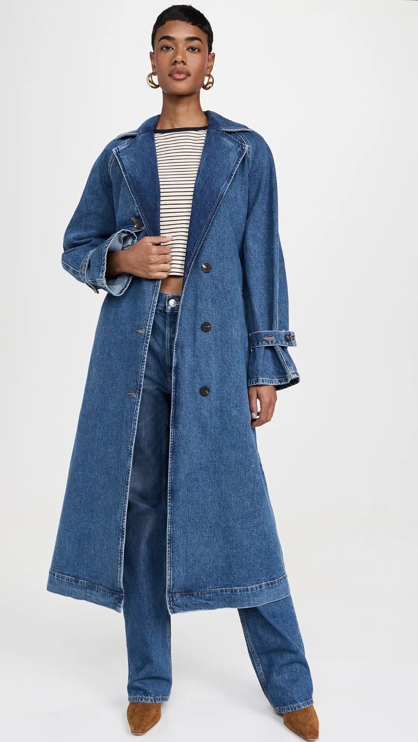 Denim Trench Coats Are The Latest Celebrity It Piece