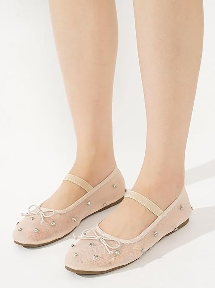 Project Cloud Crystal Mesh Ballet Flats