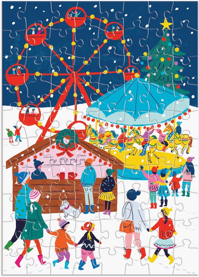 Galison Louise Cunningham Merry and Bright Advent Puzzle Calendar