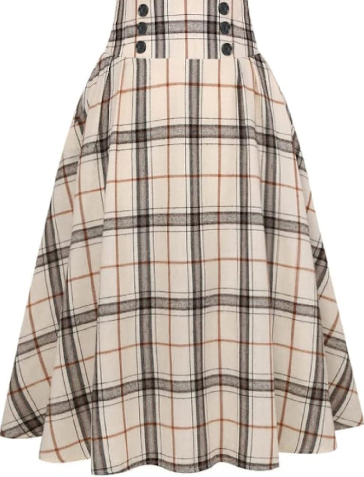 IDEALSANXUN Plaid Midi Skirt