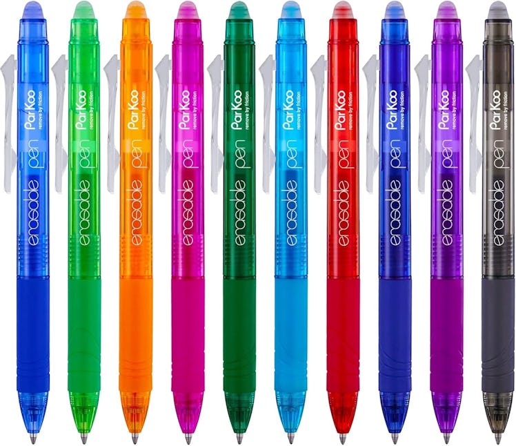 ParKoo Retractable Erasable Gel Pens (10-Pack)