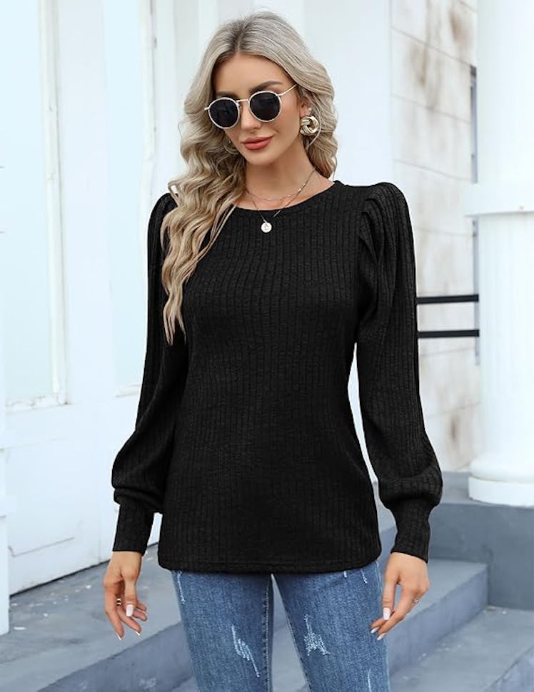 HOTOUCH Soft Puff Knit Blouse