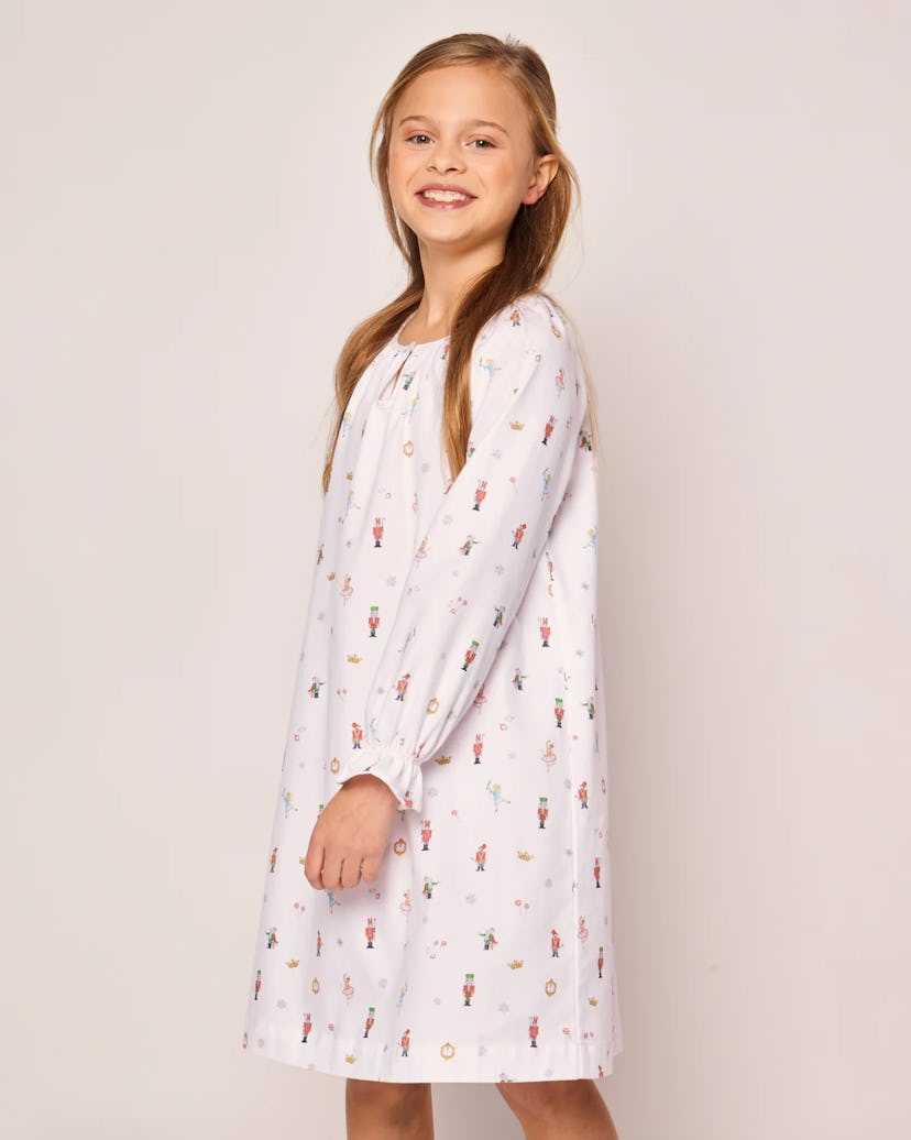 Kids Twill Delphine Nightgown in A Night at the Nutcracker, super cute family matching christmas paj...