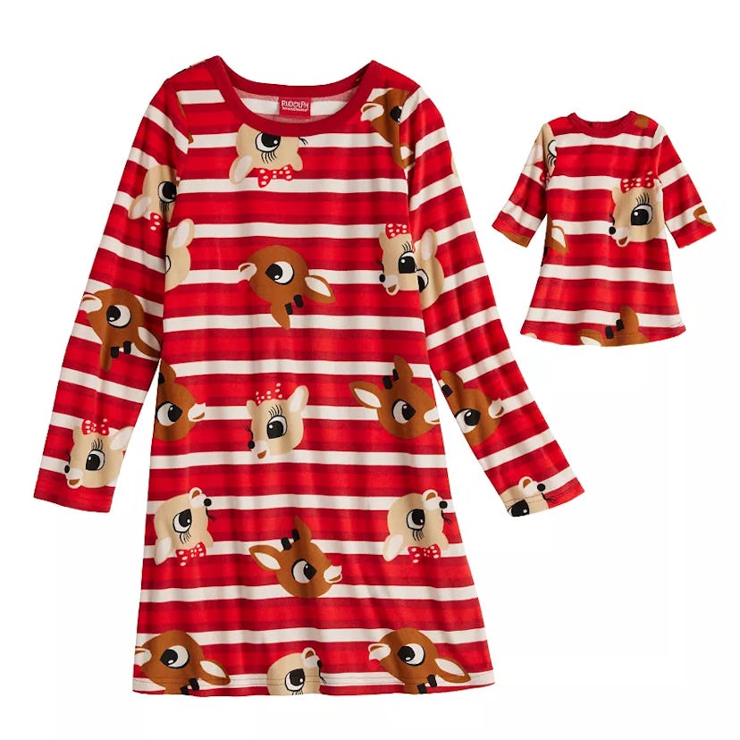 Rudolph The Red-Nosed Reindeer Nightgown & Matching Doll Gown